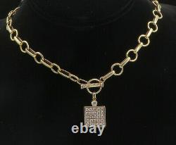 925 Sterling Silver Vintage Cubic Zirconia Gold Plated Chain Necklace NE1709