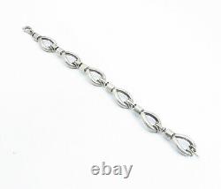 925 Sterling Silver Vintage Dark Tone Loop Design Chain Bracelet BT2557