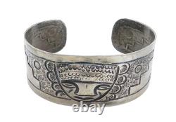 925 Sterling Silver Vintage Dark Tone Traditional Face Cuff Bracelet BT1552