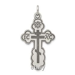 925 Sterling Silver Vintage Eastern Orthodox Cross Necklace Charm Pendant