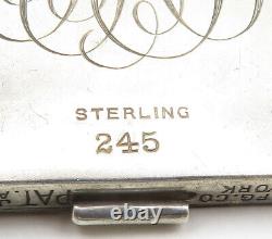 925 Sterling Silver Vintage FHI Initials Floral Vine Case (OPENS) TR2190