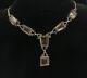 925 Sterling Silver Vintage Faceted Topaz Petite Wheat Chain Necklace Ne1650