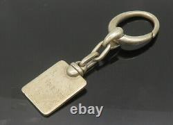 925 Sterling Silver Vintage I Love You Etched Square Shiny Key Chain TR2937