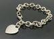 925 Sterling Silver Vintage Love Heart Chain Bracelet Bt4190