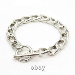 925 Sterling Silver Vintage Mexico Cable Link Bracelet 7 1/4