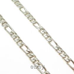 925 Sterling Silver Vintage Mexico Figaro Chain Necklace 22