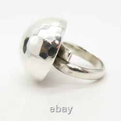 925 Sterling Silver Vintage Mexico Hammered Finish Wide Ring Size 6.5