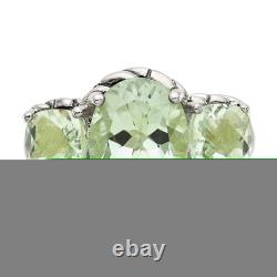 925 Sterling Silver Vintage Oval Round Green Quartz Ring Size 6, 7, or 8