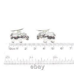 925 Sterling Silver Vintage Real Ruby Hippo Cufflinks
