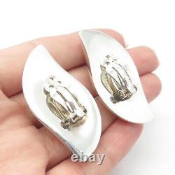 925 Sterling Silver Vintage Ribbed Clip On Earrings