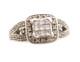 925 Sterling Silver Vintage Ring 1/4 Ct Diamonds Square Inlay Sz 7 Rg31191
