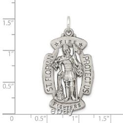 925 Sterling Silver Vintage Saint Florian Medal Necklace Charm Pendant