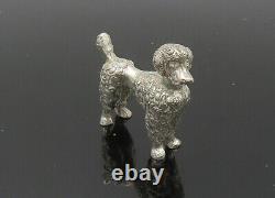 925 Sterling Silver Vintage Shiny Heavy Poodle Dog Statue Trinket TR2867