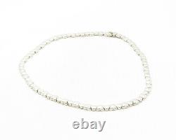 925 Sterling Silver Vintage Shiny Matte Love Heart Chain Necklace NE1848