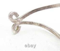925 Sterling Silver Vintage Shiny Open Spiral Design Cuff Bracelet BT1907