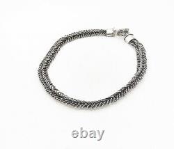 925 Sterling Silver Vintage Shiny Rope Twist Swirl Chain Necklace NE1634