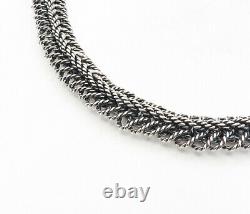925 Sterling Silver Vintage Shiny Rope Twist Swirl Chain Necklace NE1634