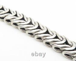 925 Sterling Silver Vintage Shiny Smooth Arrow Link Chain Bracelet BT2294