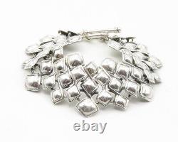 925 Sterling Silver Vintage Shiny Smooth Flat Chain Bracelet BT5500