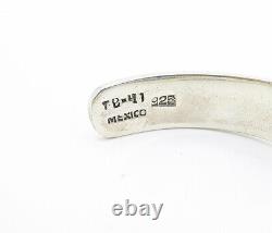 925 Sterling Silver Vintage Shiny Smooth Open Design Cuff Bracelet BT1745