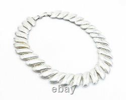 925 Sterling Silver Vintage Shiny Smooth Swirl Linked Chain Necklace NE1181