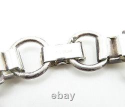 925 Sterling Silver Vintage Shiny Smooth Swirl Linked Chain Necklace NE1181