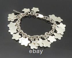 925 Sterling Silver Vintage Shiny Star Motif Smooth Chain Bracelet BT7772