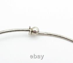925 Sterling Silver Vintage Smooth Dangling Detail Collar Necklace NE1109