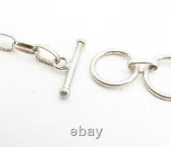 925 Sterling Silver Vintage Spotted Jasper Multi-Shape Chain Necklace NE1706