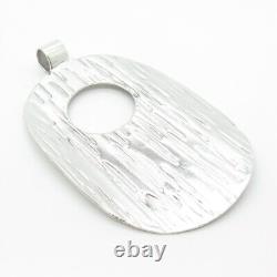 925 Sterling Silver Vintage Textured Cutout Oval Pendant