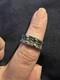 925 Sterling Vintage Modernist Oxidized Ring Sz 6 Thumb Unique Western Cowgirl