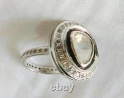 925 Sterling silver Natural Rose cut Diamond antique vintage Ring