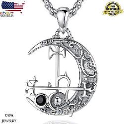 925 sterling silver Lilith's Moon Seal Necklace Vintage Oxidized Lilith's Neckla