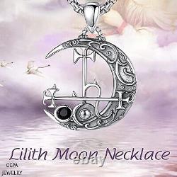 925 sterling silver Lilith's Moon Seal Necklace Vintage Oxidized Lilith's Neckla
