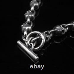 925 sterling silver handmade heavy biker punk retro solid skulls Necklace Men N0 925 sterling silver handmade heavy biker punk retro solid skulls Necklace Men N0