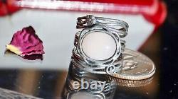 925 sterling silver ring 5.00ct jade solitaire sz 6 vintage handmade 7.5gr Didae