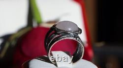 925 sterling silver ring 5.00ct jade solitaire sz 6 vintage handmade 7.5gr Didae