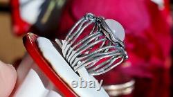 925 sterling silver ring 5.00ct jade solitaire sz 6 vintage handmade 7.5gr Didae