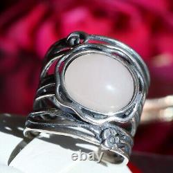 925 sterling silver ring 5.00ct jade solitaire sz 6 vintage handmade 7.5gr Didae