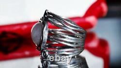 925 sterling silver ring 5.00ct jade solitaire sz 6 vintage handmade 7.5gr Didae