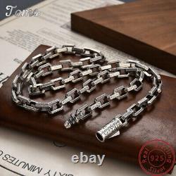 9mm 925 Sterling Silver Rectangle Link Chain Necklace for Men Punk HEAVY 24'