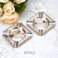 A Pair Of Vintage 1960's Sterling Silver Ashtrays