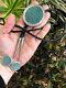 A+ Vintage Petit Point Navajo Zuni Turquoise Sterling Silver Bolo Tie Necklace