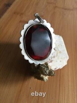 A Vintage piece of jewelry, Genuine Faceted Carnelian, Solid Sterling Silver