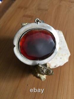 A Vintage piece of jewelry, Genuine Faceted Carnelian, Solid Sterling Silver