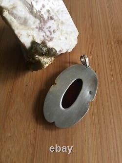 A Vintage piece of jewelry, Genuine Faceted Carnelian, Solid Sterling Silver