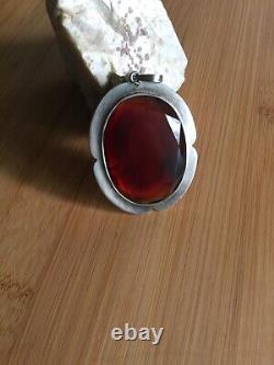 A Vintage piece of jewelry, Genuine Faceted Carnelian, Solid Sterling Silver