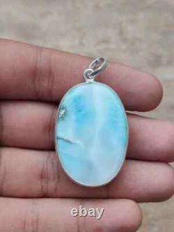 AAA+ Blue Larimar Pendant 925 Sterling Silver Handmade Pendant Vintage Pendant