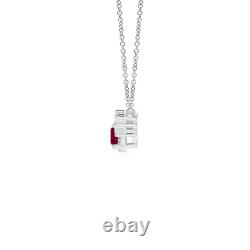 ANGARA Vintage Natural Ruby & Diamond Necklace in Silver/Gold/Platinum (3.5mm)