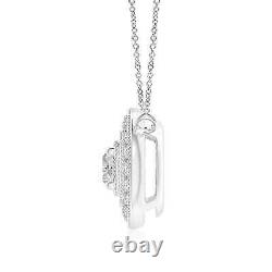 ANGARA Vintage Style Diamond Halo Pendant with Milgrain Detailing in Silver